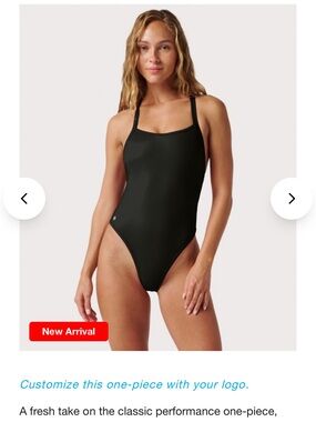 Women's Black Performance One-Piece Swimsuit